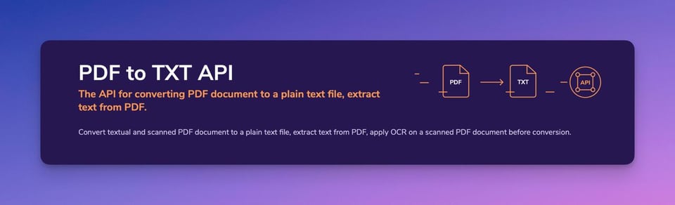 Illustration of ConvertAPI app to create automete converter from pdf to text